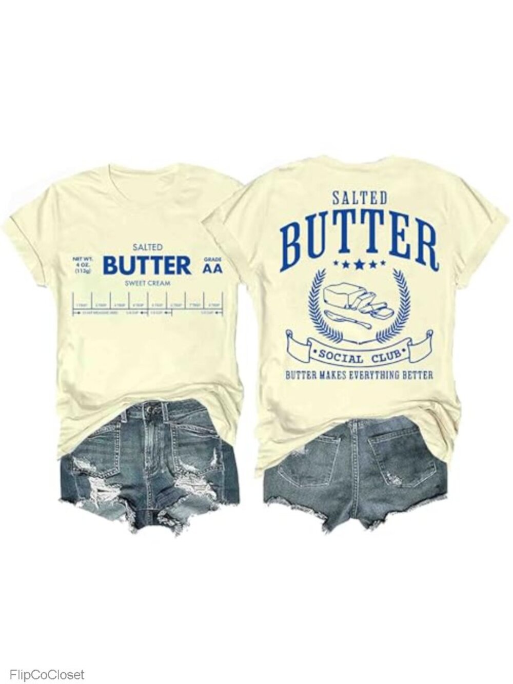 Funny Salted Butter Graphic T-Shirt Soft Cotton Oversized Tee
